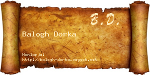 Balogh Dorka névjegykártya